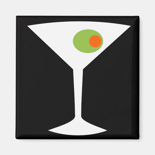 Imán Clásica película Martini Magnet (negro) (Frente)
