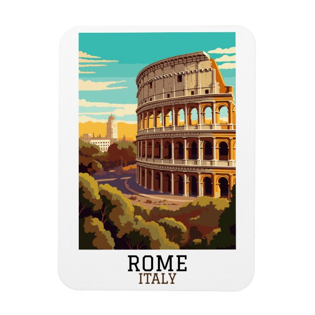 Imán Clásica Roma Italia Colosseo Histórico (Vertical)
