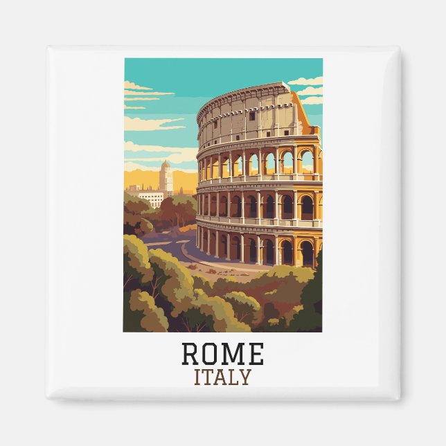 Imán Clásica Roma Italia Colosseo Histórico (Frente)