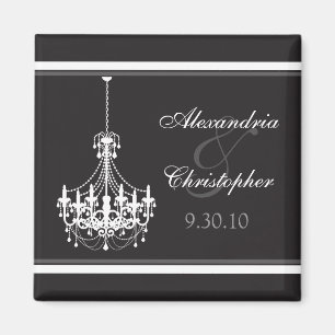 Imán Clásico araña Boda Favor Magnet (blanco)