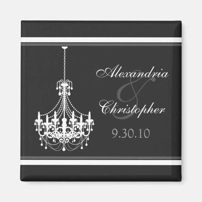 Imán Clásico araña Boda Favor Magnet (blanco) (Frente)
