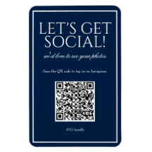 Clásico código QR azul simple Redes sociales