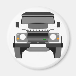 Imán Clásico de arte pop blanco Land Rover