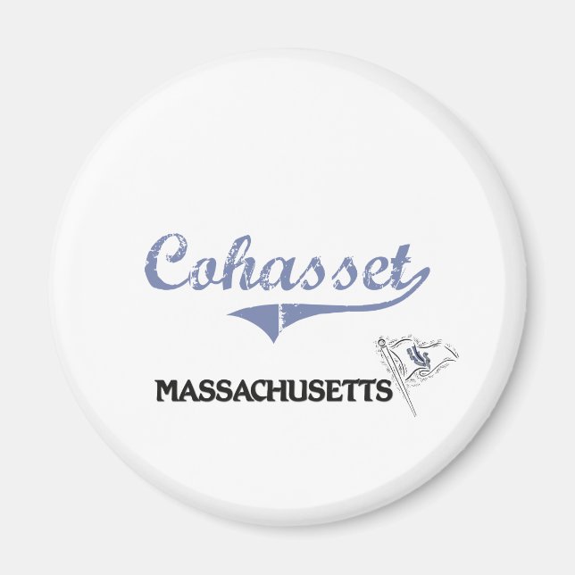 Imán Clásico de la ciudad de Cohasset Massachusetts (Frente)