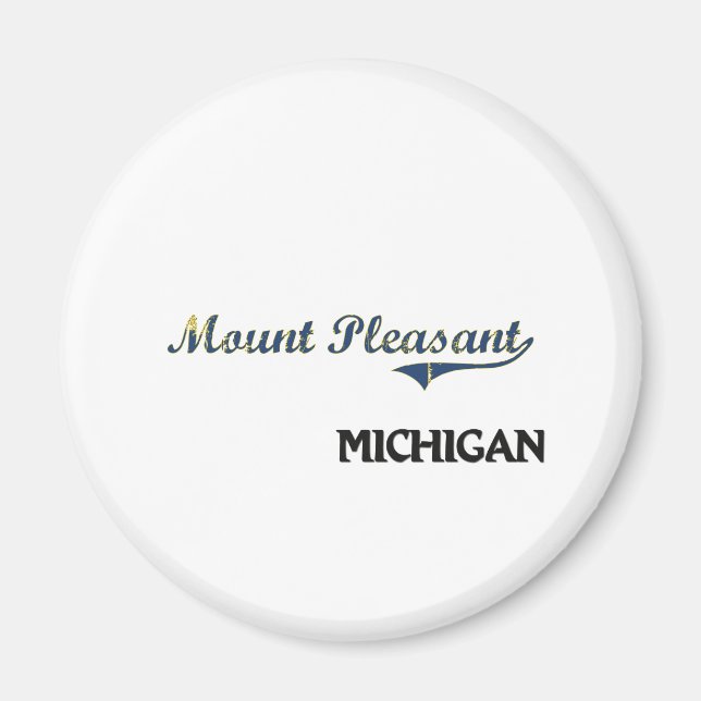 Imán Clásico de la ciudad de Michigan (Frente)