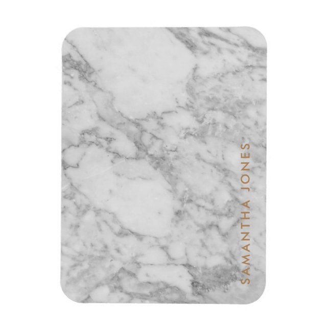 Imán Clásico de oro de mármol blanco de Carrara persona (Vertical)