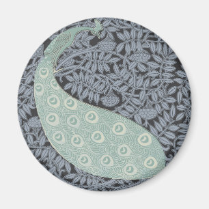 Imán Clásico de pájaro de Peacock Art Nouveau