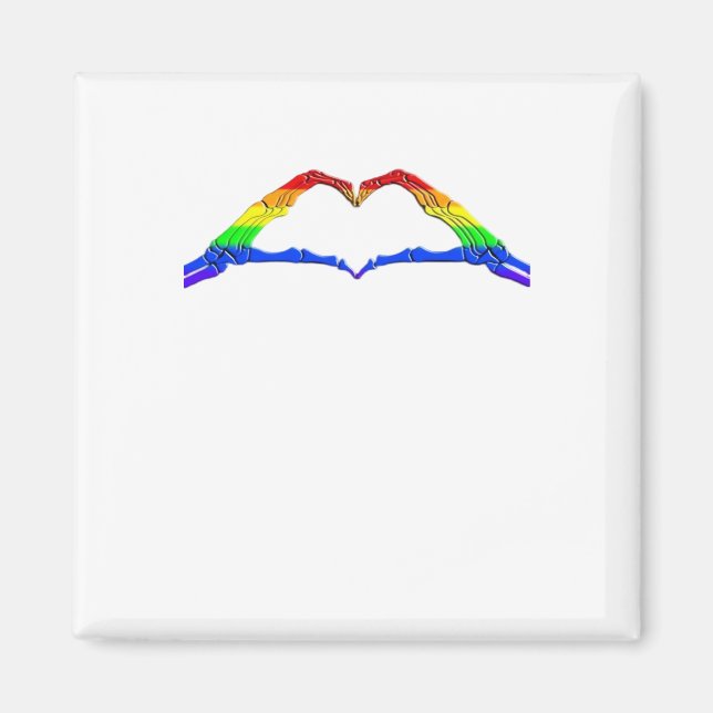 Imán Clásico del corazón de las manos óseas (Frente)