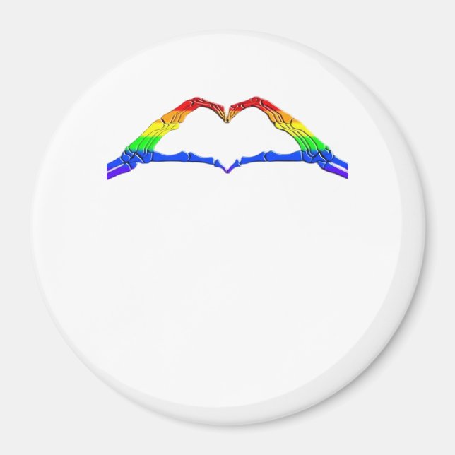 Imán Clásico del corazón de las manos óseas (Frente)