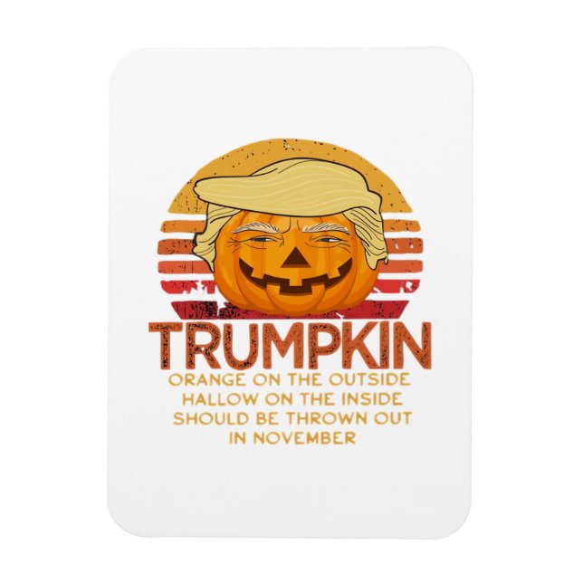 Imán Clásico divertido de Trumpkin Halloween - Calabaza (Vertical)