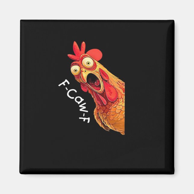 Imán Clásico Gráfico Vintage F-Caw-F-Pollo (Frente)