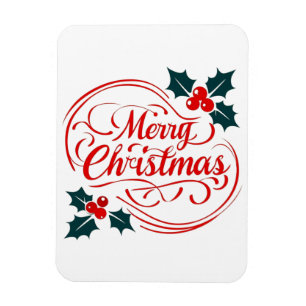Imán Clásico Merry Christmas Holerry Holiday Art