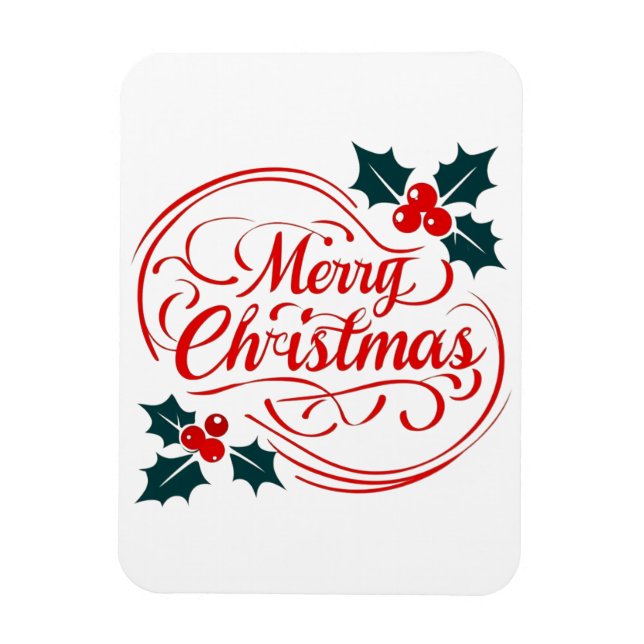 Imán Clásico Merry Christmas Holerry Holiday Art (Vertical)