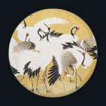 Imán Clásico rico en aves de rebaño japonés<br><div class="desc">Esta imagen está basada en la pintura vintage japonesa de grúas (siglo XVIII) de Ishida Yutei. Imagen original de dominio público del Instituto de Arte de Minneapolis.</div>