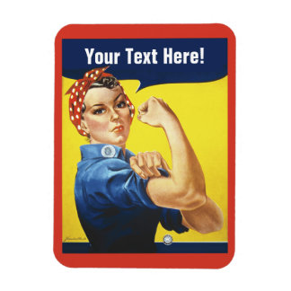 Imán Clásico Rosie the Riveter con tus palabras