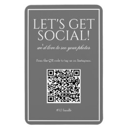 Imán Clásico Sencillo Gris QR Code Social Media Magnate