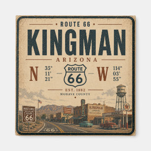 Imán Clásico Souvenir de la Ruta 66 de Kingman Arizona