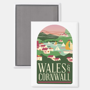 Imán Clásico Wales Cornwall Vintage Travel Magnet