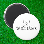 Imán Clásicos clubes de golf de nombre personalizado<br><div class="desc">Personalice el nombre en la tipografía clásica para crear un regalo de golf único y mantenerlo para cualquier golfista. Diseñado por Thisisnotme©</div>