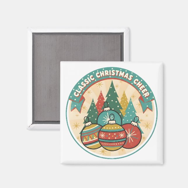 Imán Classic Christmas Cheer (Anverso/Reverso)