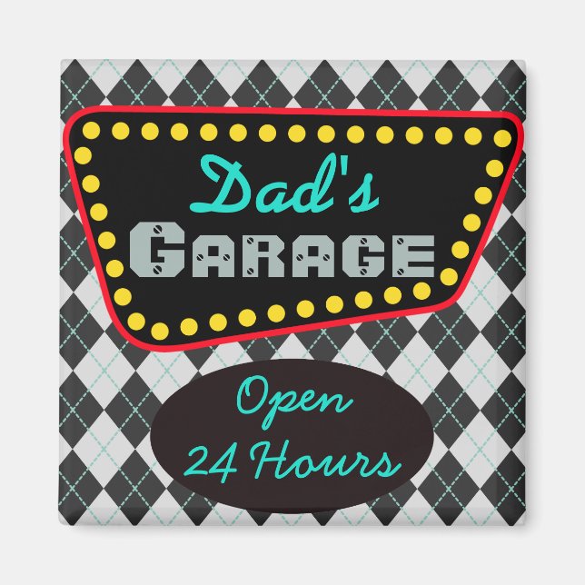Imán Classic Dad's Garage Magnet Gift (Frente)