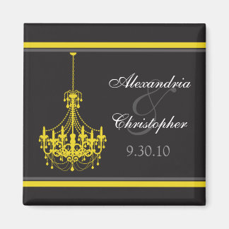 Imán Classy Chandelier Wedding Favor Magnet (amarillo)