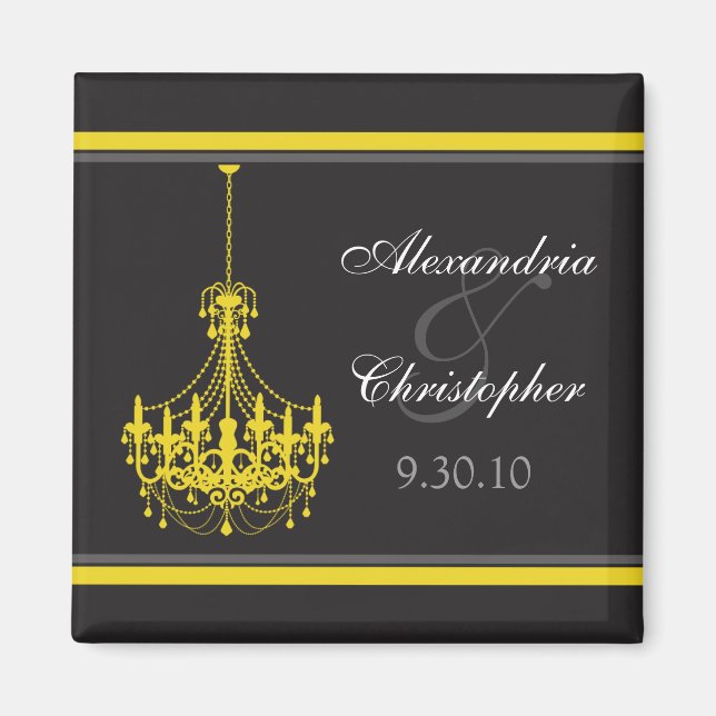 Imán Classy Chandelier Wedding Favor Magnet (amarillo) (Frente)