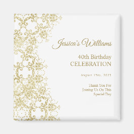Imán Classy Gold Damask 40 cumpleaños
