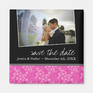 Imán Classy Hot Pink Save the Date