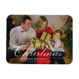Imán Classy Merry Christmas Happy New Year Personalizad