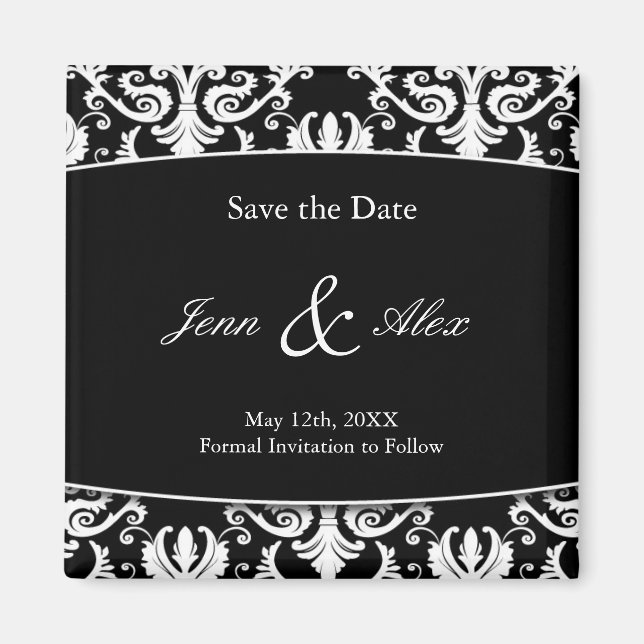 Imán Classy Save the Date Boda Magnet (Frente)