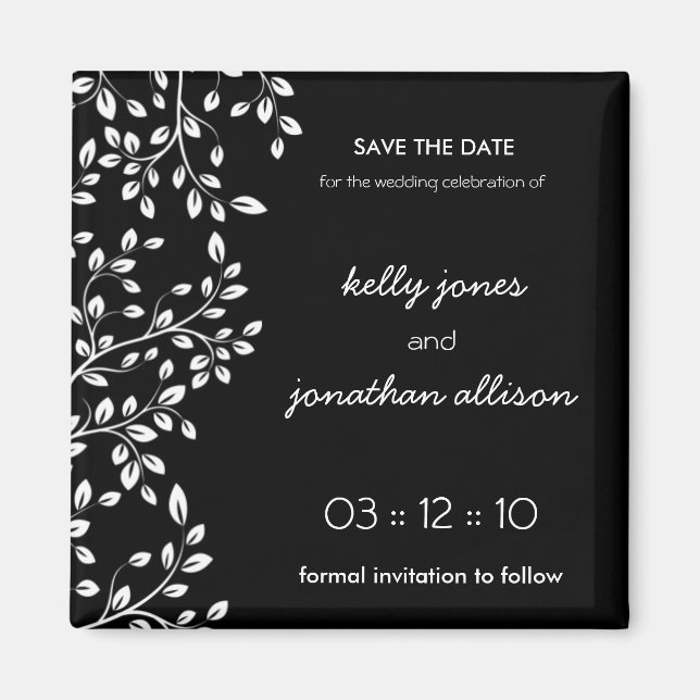 Imán Classy Save the Date Boda Magnet (Frente)