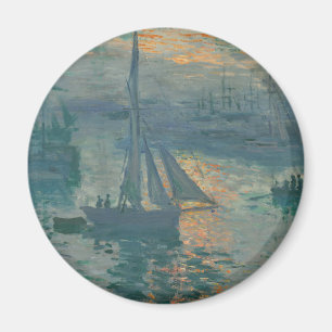 Imán Claude Monet Amanecer Marino Barco de Vela Impresi