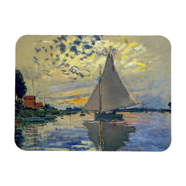 Imán Claude Monet - Barco de vela en Le Petit-Gennevill (Horizontal)