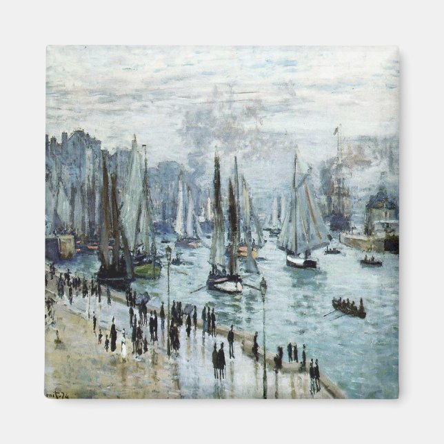 Imán Claude Monet, barcos de pesca que salen del puerto (Frente)