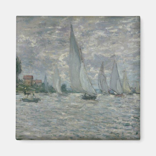 Imán Claude Monet | Barcos o Regatta en Argenteuil (Frente)