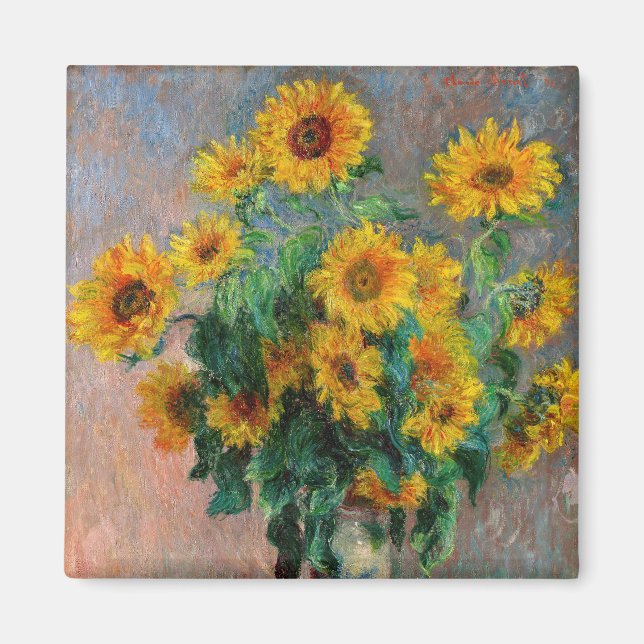 Imán Claude Monet - Bouquet de girasoles (Frente)