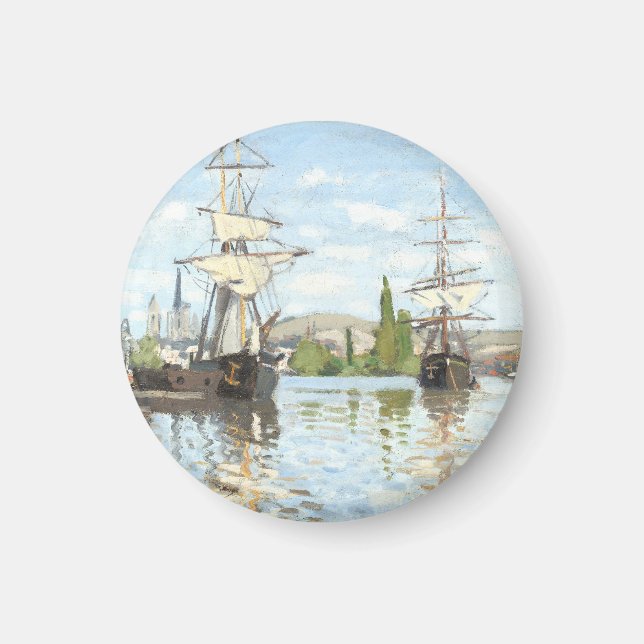 Imán Claude Monet. Buques montando en el Sena en Ruán (Frente)