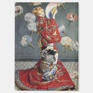 Imán Claude Monet Camille con kimono japonés rojo Arte