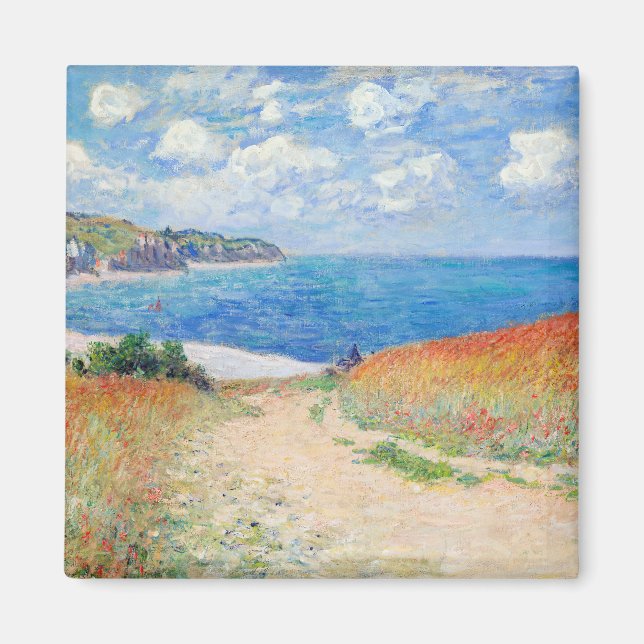 Imán Claude Monet - Camino en los campos de trigo de Po (Frente)