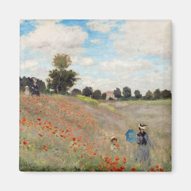 Imán Claude Monet - Campo de amapola (Frente)