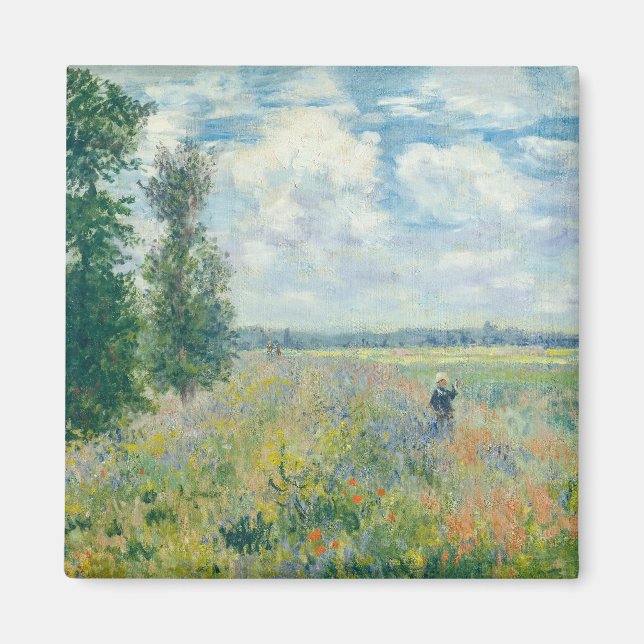 Imán Claude Monet - Campos de amapola cerca de Argenteu (Frente)