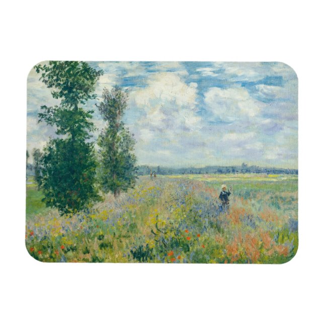 Imán Claude Monet - Campos de amapola cerca de Argenteu (Horizontal)
