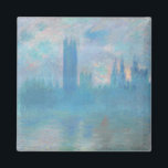 Imán Claude Monet. Casas del Parlamento de Londres. Azu<br><div class="desc">Claude Monet "Houses of Parliament,  London" imán.</div>
