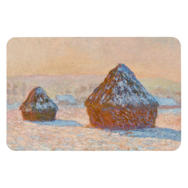 Imán Claude Monet - Causas de nieve, efecto Nieve, maña (Horizontal)