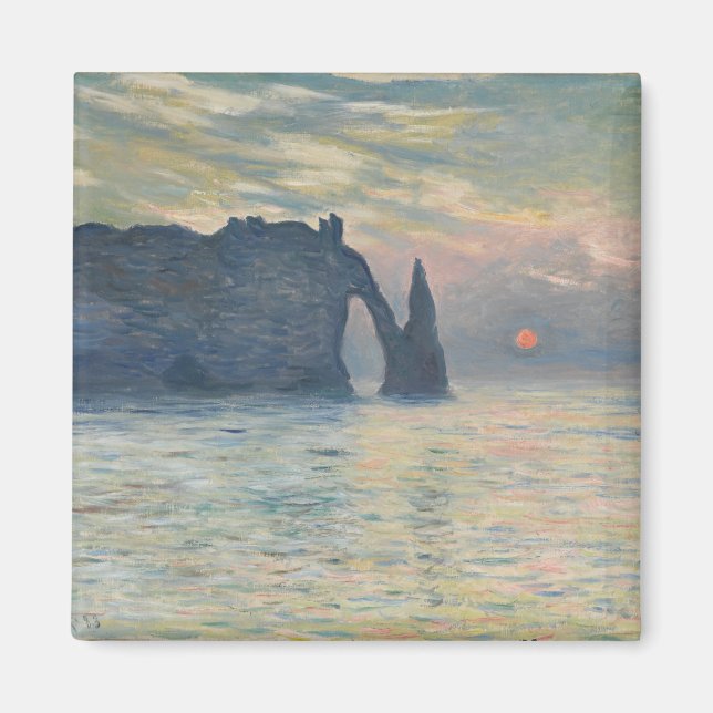Imán Claude Monet - El acantilado, Étretat, Sunset (Frente)