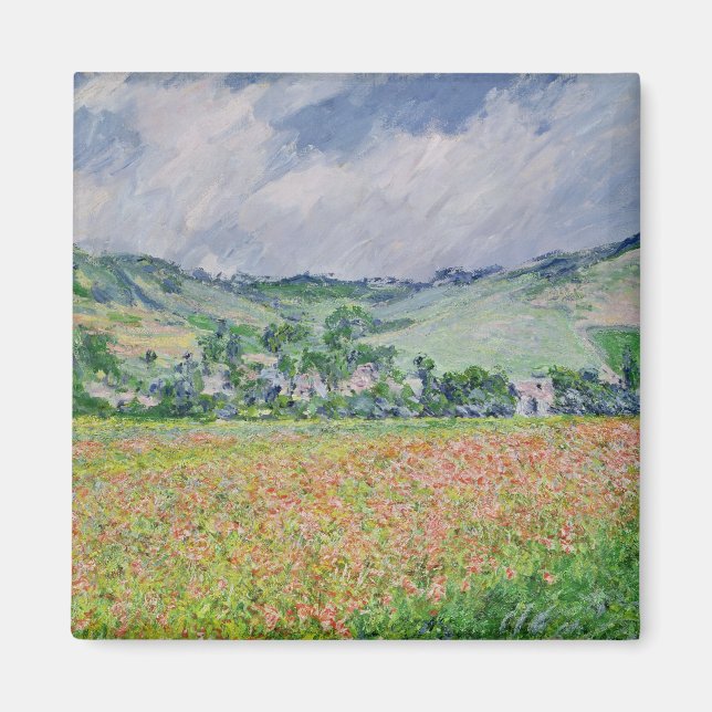 Imán Claude Monet | El campo de la amapola cerca de Giv (Frente)