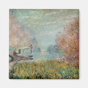 Imán Claude Monet el   el estudio del barco en el Sena,