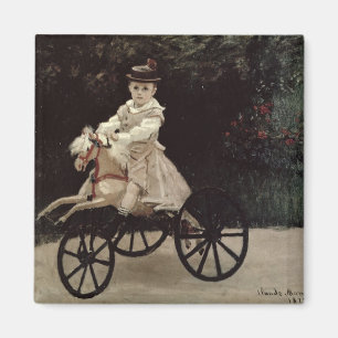 Imán Claude Monet el Jean Monet en su caballo de la