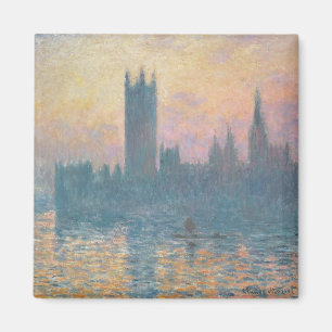 Imán Claude Monet el   las casas del parlamento, puesta